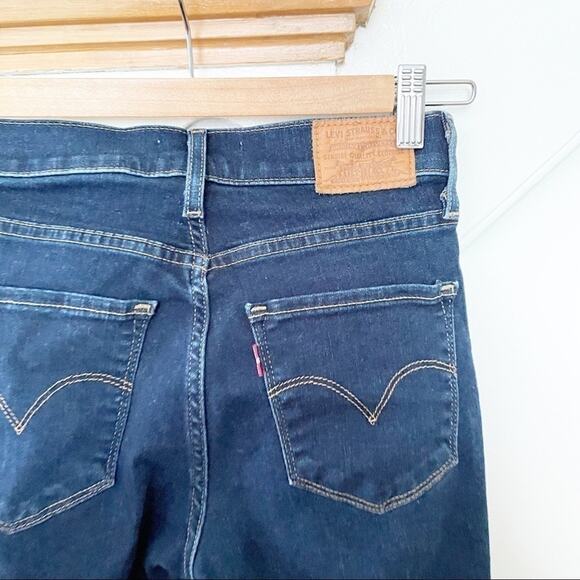LEVIS high rise straight dark denim Jeans sz 24 - Picture 5 of 6